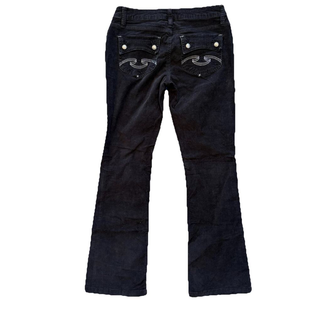 Nobo Juniors Size 7 Black Y2K Flare Leg Decorative Pocket
